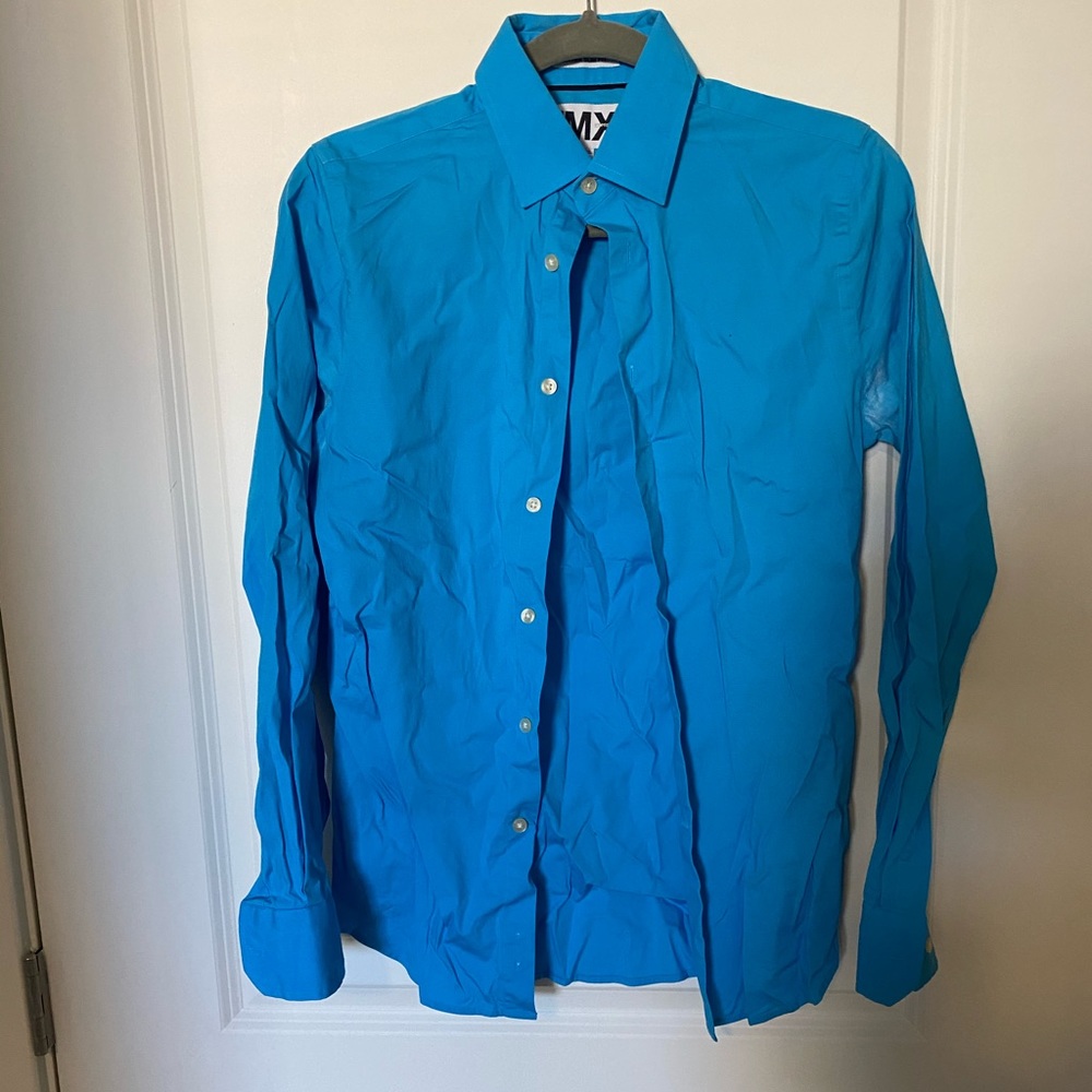 Men’s 1MX EXPRESS *Extra Slim Fit Blue Dress Shirt